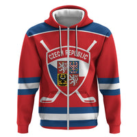 Czech Republic Ice Hockey Custom Hoodie Czechia Lion Shield Red Version