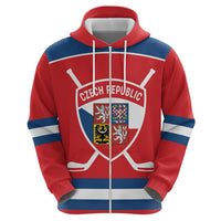 Czech Republic Ice Hockey Custom Hoodie Czechia Lion Shield Red Version