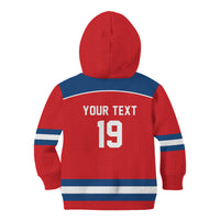 Czech Republic Ice Hockey Custom Kid Hoodie Czechia Lion Shield Red Version