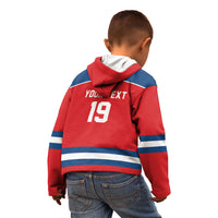 Czech Republic Ice Hockey Custom Kid Hoodie Czechia Lion Shield Red Version