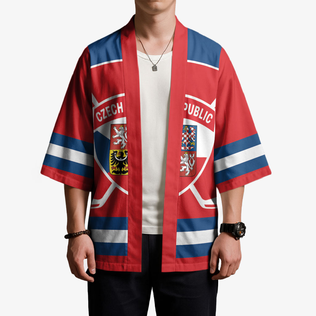 Czech Republic Ice Hockey Custom Kimono Czechia Lion Shield Red Version