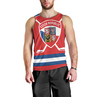 Czech Republic Ice Hockey Custom Men Tank Top Czechia Lion Shield Red Version