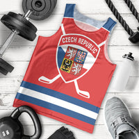 Czech Republic Ice Hockey Custom Men Tank Top Czechia Lion Shield Red Version