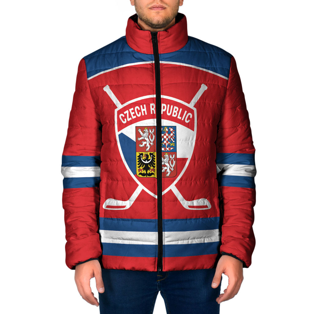 Czech Republic Ice Hockey Custom Padded Jacket Czechia Lion Shield Red Version