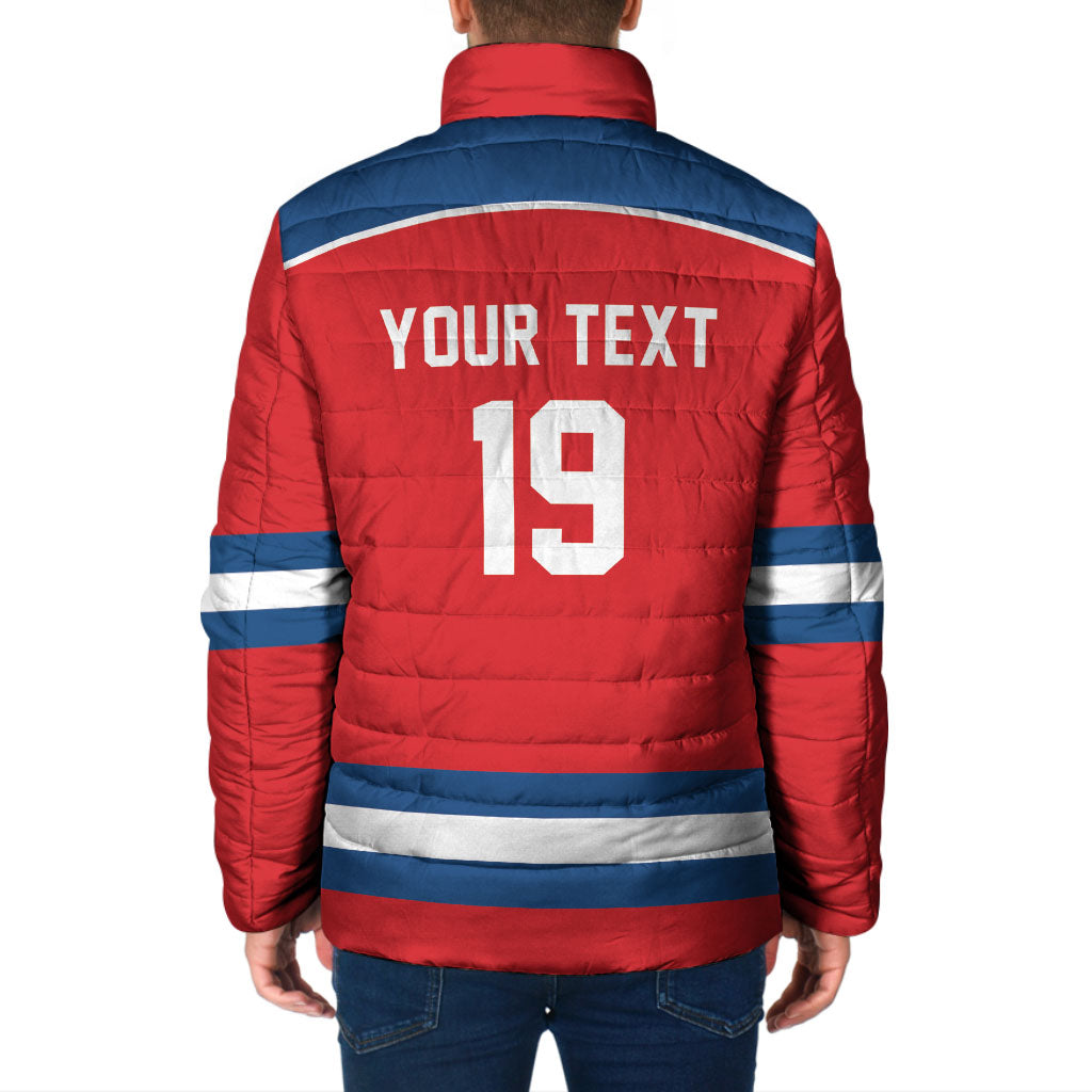 Czech Republic Ice Hockey Custom Padded Jacket Czechia Lion Shield Red Version