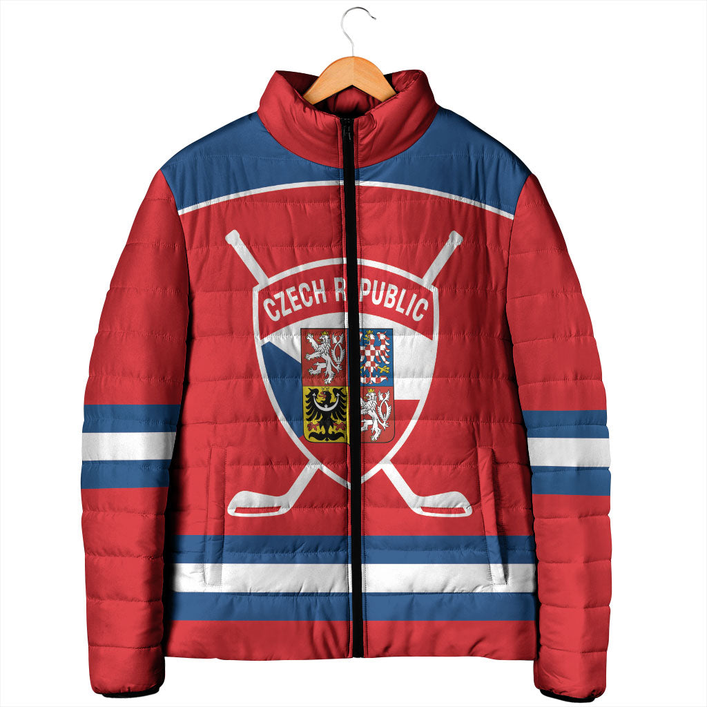 Czech Republic Ice Hockey Custom Padded Jacket Czechia Lion Shield Red Version