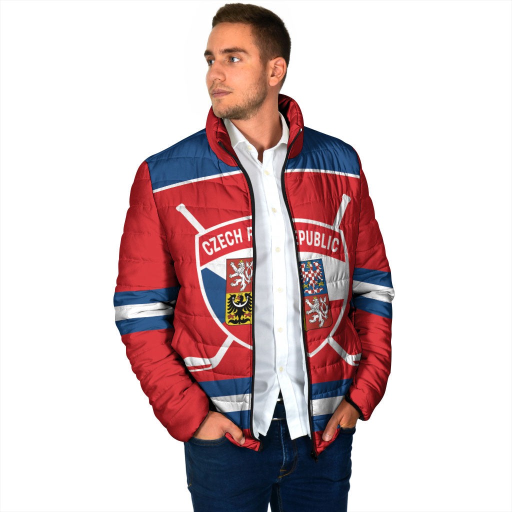 Czech Republic Ice Hockey Custom Padded Jacket Czechia Lion Shield Red Version