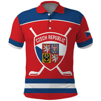 Czech Republic Ice Hockey Custom Polo Shirt Czechia Lion Shield Red Version
