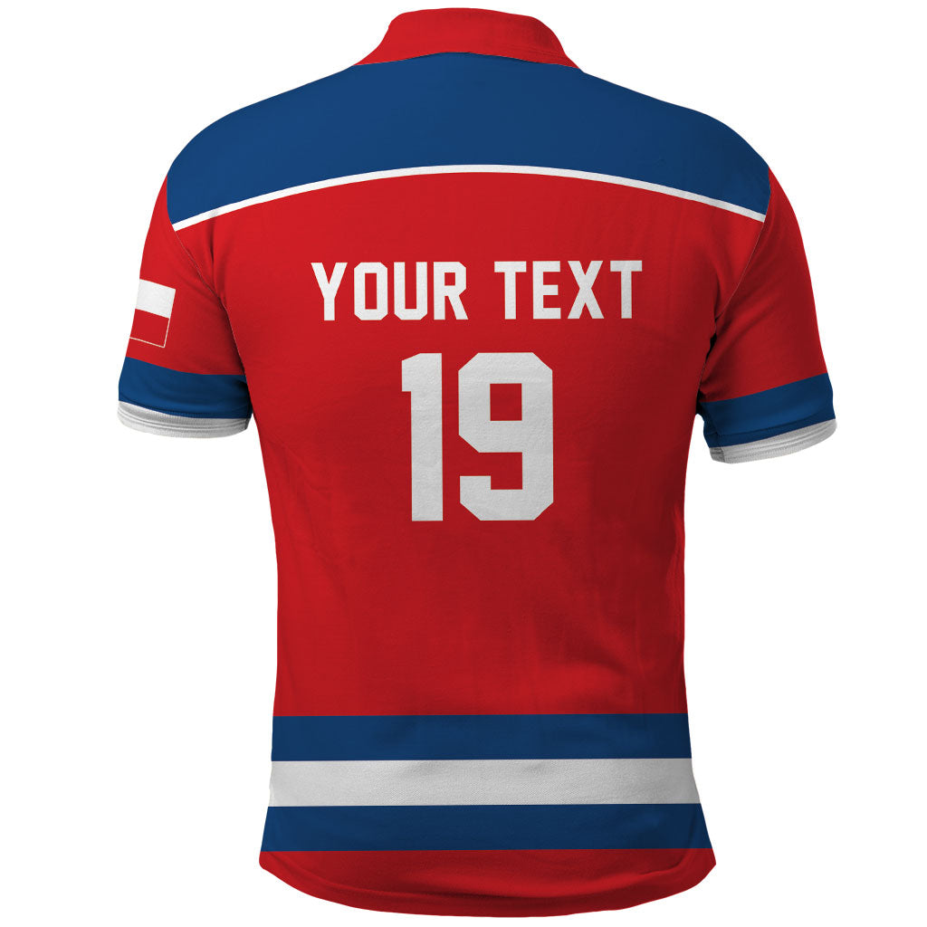 Czech Republic Ice Hockey Custom Polo Shirt Czechia Lion Shield Red Version