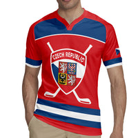 Czech Republic Ice Hockey Custom Rugby Jersey Czechia Lion Shield Red Version