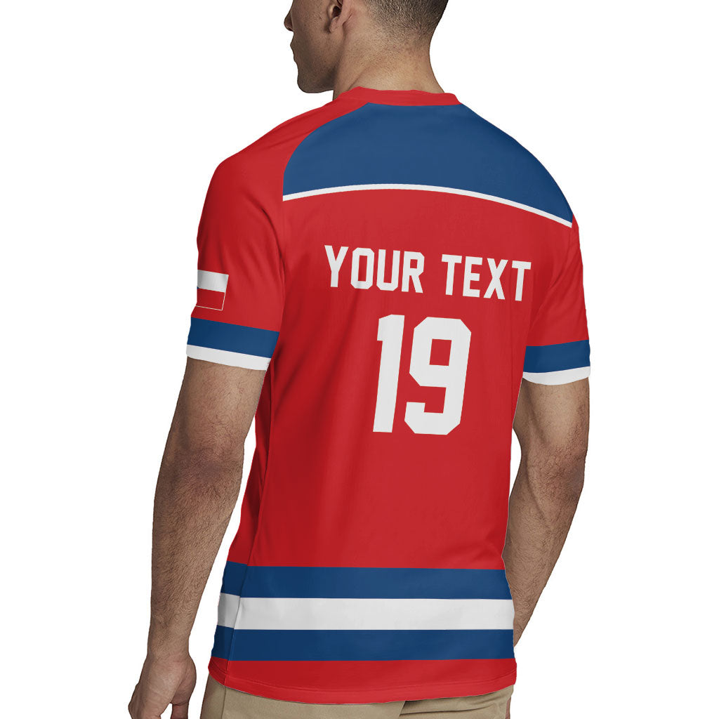 Czech Republic Ice Hockey Custom Rugby Jersey Czechia Lion Shield Red Version