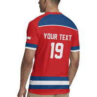 Czech Republic Ice Hockey Custom Rugby Jersey Czechia Lion Shield Red Version