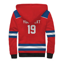 Czech Republic Ice Hockey Custom Sherpa Hoodie Czechia Lion Shield Red Version