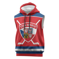 Czech Republic Ice Hockey Custom Sleeveless Hoodie Czechia Lion Shield Red Version