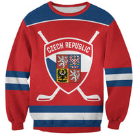Czech Republic Ice Hockey Custom Sweatshirt Czechia Lion Shield Red Version