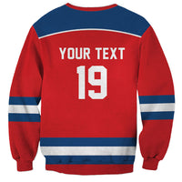 Czech Republic Ice Hockey Custom Sweatshirt Czechia Lion Shield Red Version