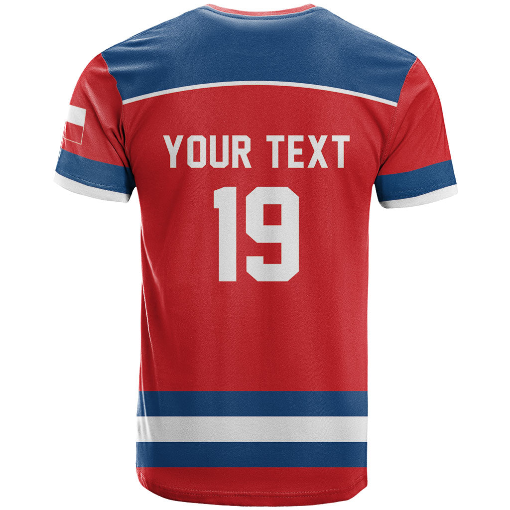 Czech Republic Ice Hockey Custom T Shirt Czechia Lion Shield Red Version