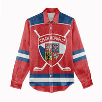 Czech Republic Ice Hockey Custom Women Casual Shirt Czechia Lion Shield Red Version