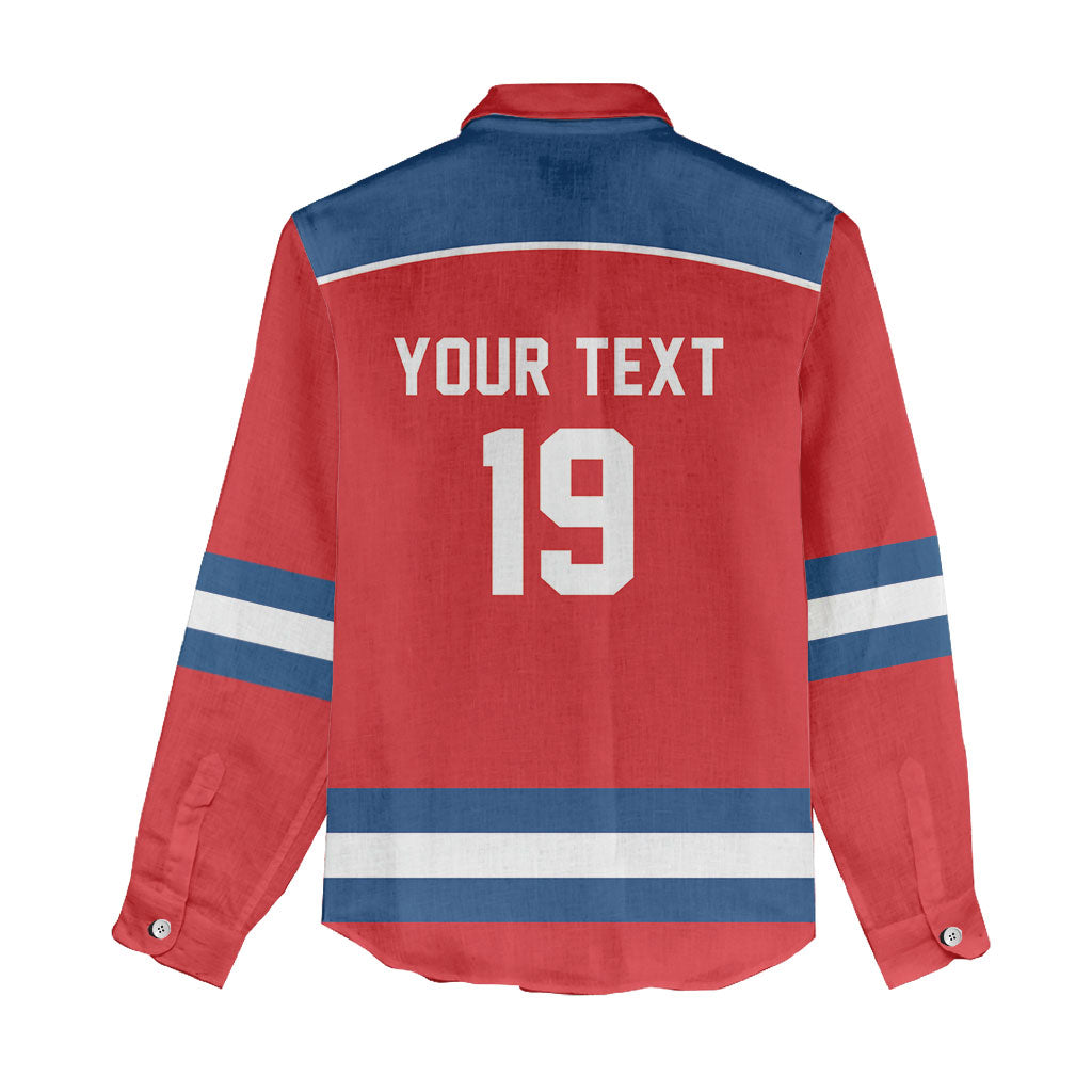Czech Republic Ice Hockey Custom Women Casual Shirt Czechia Lion Shield Red Version