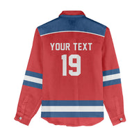 Czech Republic Ice Hockey Custom Women Casual Shirt Czechia Lion Shield Red Version