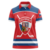 Czech Republic Ice Hockey Custom Women Polo Shirt Czechia Lion Shield Red Version
