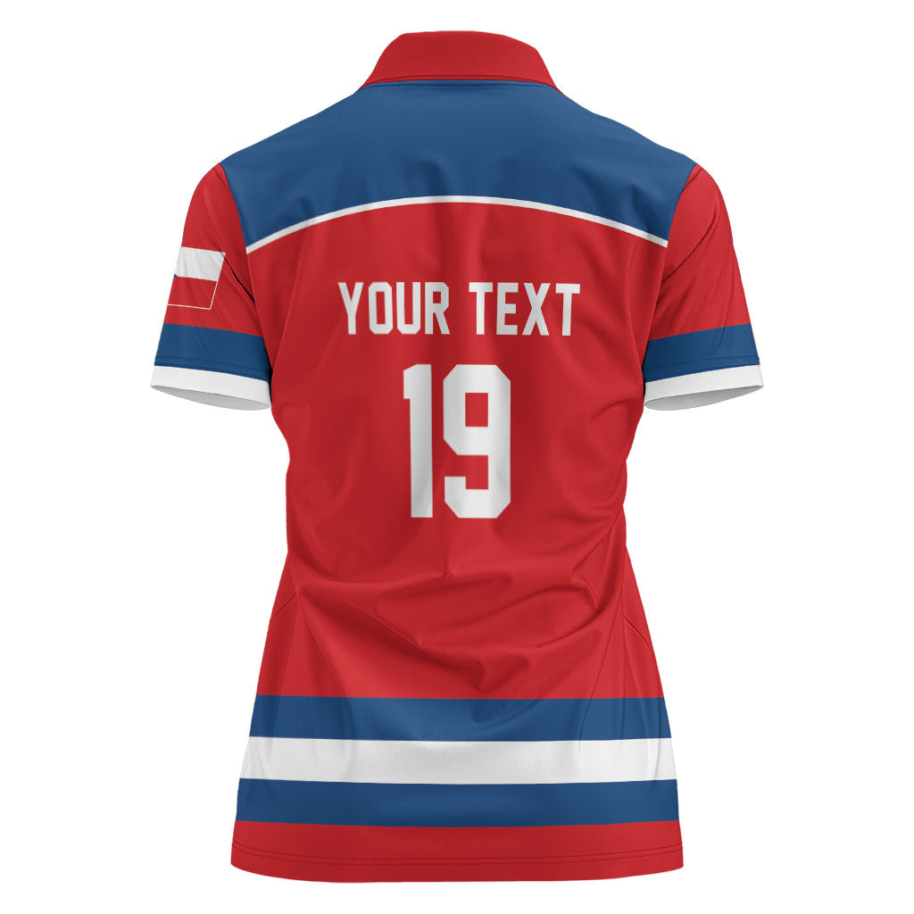 Czech Republic Ice Hockey Custom Women Polo Shirt Czechia Lion Shield Red Version