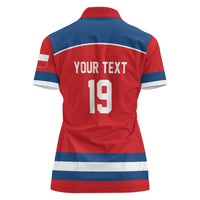 Czech Republic Ice Hockey Custom Women Polo Shirt Czechia Lion Shield Red Version