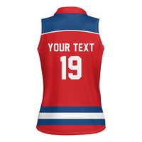 Czech Republic Ice Hockey Custom Women Sleeveless Polo Shirt Czechia Lion Shield Red Version