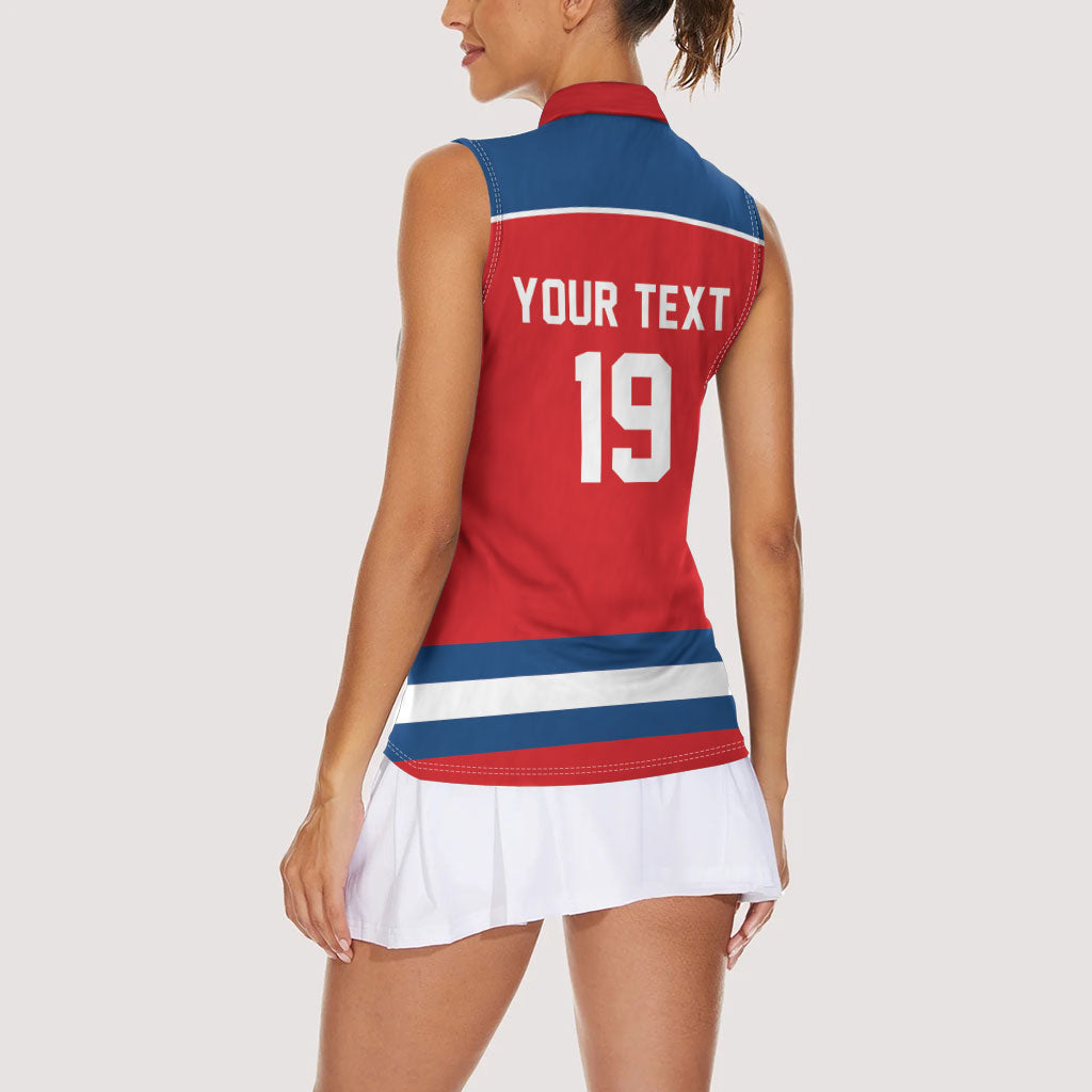 Czech Republic Ice Hockey Custom Women Sleeveless Polo Shirt Czechia Lion Shield Red Version