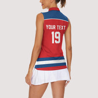 Czech Republic Ice Hockey Custom Women Sleeveless Polo Shirt Czechia Lion Shield Red Version