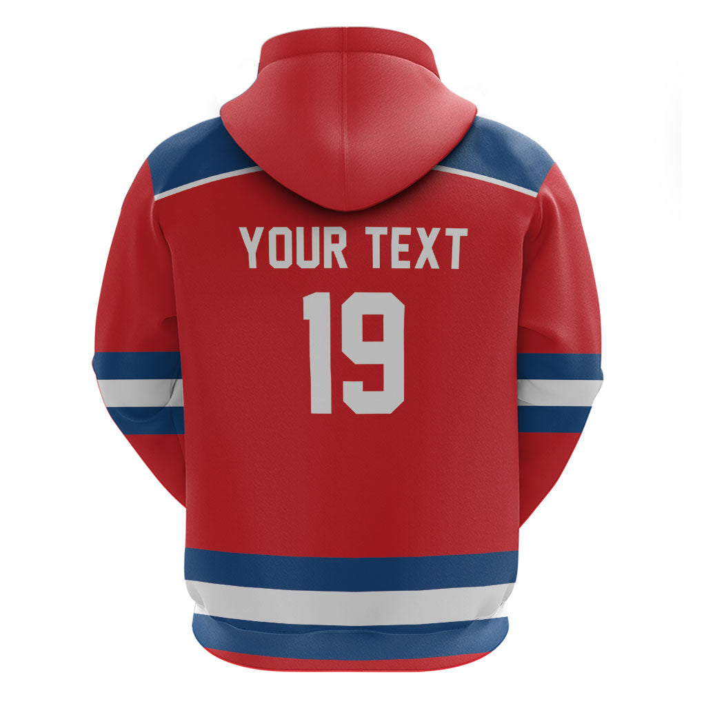 Czech Republic Ice Hockey Custom Zip Hoodie Czechia Lion Shield Red Version