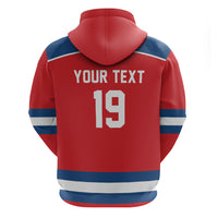 Czech Republic Ice Hockey Custom Zip Hoodie Czechia Lion Shield Red Version