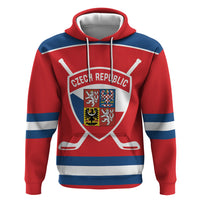 Czech Republic Ice Hockey Custom Zip Hoodie Czechia Lion Shield Red Version