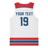 Czech Republic Ice Hockey Custom Basketball Jersey Czechia Lion Shield White Version