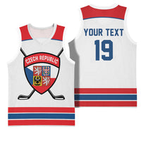 Czech Republic Ice Hockey Custom Basketball Jersey Czechia Lion Shield White Version