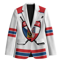 Czech Republic Ice Hockey Custom Blazer Czechia Lion Shield White Version