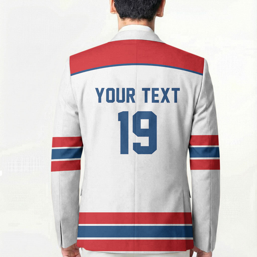 Czech Republic Ice Hockey Custom Blazer Czechia Lion Shield White Version