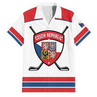 Czech Republic Ice Hockey Custom Hawaiian Shirt Czechia Lion Shield White Version