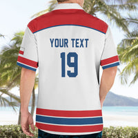 Czech Republic Ice Hockey Custom Hawaiian Shirt Czechia Lion Shield White Version
