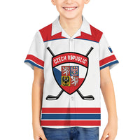 Czech Republic Ice Hockey Custom Hawaiian Shirt Czechia Lion Shield White Version