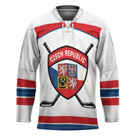 Czech Republic Ice Hockey Custom Hockey Jersey Czechia Lion Shield White Version