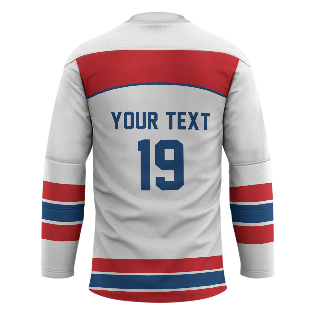 Czech Republic Ice Hockey Custom Hockey Jersey Czechia Lion Shield White Version