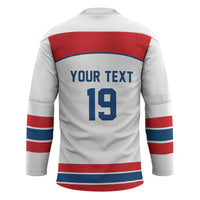 Czech Republic Ice Hockey Custom Hockey Jersey Czechia Lion Shield White Version