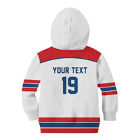 Czech Republic Ice Hockey Custom Kid Hoodie Czechia Lion Shield White Version