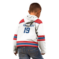 Czech Republic Ice Hockey Custom Kid Hoodie Czechia Lion Shield White Version