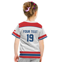 Czech Republic Ice Hockey Custom Kid T Shirt Czechia Lion Shield White Version