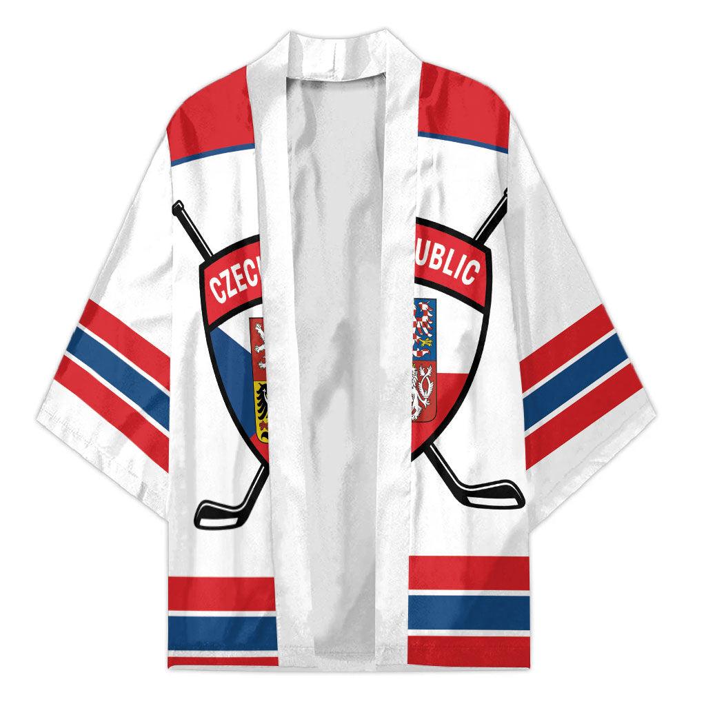 Czech Republic Ice Hockey Custom Kimono Czechia Lion Shield White Version