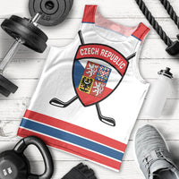 Czech Republic Ice Hockey Custom Men Tank Top Czechia Lion Shield White Version