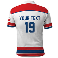 Czech Republic Ice Hockey Custom Polo Shirt Czechia Lion Shield White Version