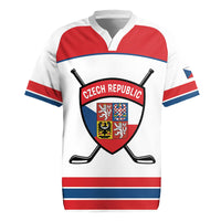 Czech Republic Ice Hockey Custom Rugby Jersey Czechia Lion Shield White Version